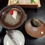 愛ランドふじ本 - アワビ蓋に逃走。バターも蓋にくっつく。