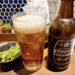 路地ノ裏 灯篭 壱ノ西船 - やっぱり黒ホッピー\(//∇//)\そしてお通しの山くらげ旨