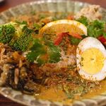 ZARUBAKU - 2023.5 そば屋の本気！スパイスカレーライス惣菜のせ（1,380円）