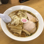 中華そば すわ - 中華そば（中）細ちぢれ麺、ワンタントッピング