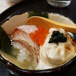 末広寿司 - ◆ フグの白子とノドグロの出汁茶漬け(キャビア擬きとイクラのせ)