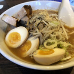 麺屋 雪風 - 麺屋雪風セットメニュー２番
            味噌ジンジャーらーめん＋豚丼　小雪（2枚）
            （1,200円）、味付けたまご（＋150円）