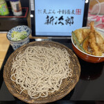 Agetatetenpura juuwarisoba shinzirou - 新次郎天丼と十割蕎麦セット