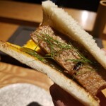 焼鳥 市松 - 鶏肉のパテのサンド