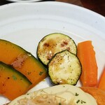 キッチン ブルー グローブ - 備え付け野菜のアップ