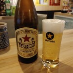 大衆酒場 ニューキャッスル - サッポロラガービール 赤星/瓶 680円