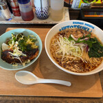 Ramen Shokudou Hitotsuki - 濃厚醤油(麺大盛り)＋チビ炙りチャーシュー丼