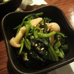 焼き鳥 あつぽん - キノコとほうれん草のおひたし