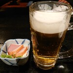 鳥太郎 - 生ビールとお通し