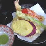 相生 - 宝（ランチ）2200円：アツアツの天婦羅と抹茶塩