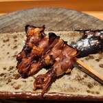 銀座 稲葉 - ホタルイカの串焼き 味噌漬け