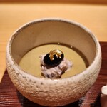 銀座 稲葉 - ほうじ茶のパンナコッタ､わらび餅入り