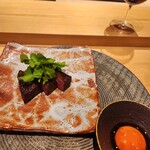 銀座 稲葉 - シャトーブリアンの付け焼き オレンジ卵と