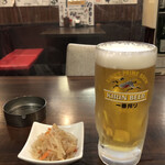 飲笑語楽 - 生ビールとお通し