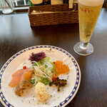 バルバルキッチンアメリ - せんべろセット(前菜盛合せ＆アルコール一杯)(¥1,000)