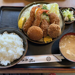 Tonkatsu Kitaki - ミックスフライ定食 ¥1,485