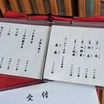 うなぎ亭 友栄 - メニュー表