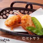 Ichimiya - 人気の一品！　コース料理で楽しめる『海老と蟹のふたみ揚げ』