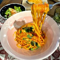 biodinamico - トスカーナの辛〜いトマトソースも麺リフト！