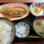 Maruken Shokudou - サバミソ煮定食570円＋｢生玉子｣60円