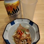 俺の中華たなか家 - ここで先着メニュー☆を紹介(^o^)/「スーパードライ生ジョッキ缶」と「サービスおつまみ☆」着缶＼(^o^)／