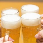 Akiba Yakiniku Horumon Norukasoruka - まずはビールで乾杯！