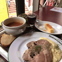 ビストロ グルマン - 鹿児島県茶美豚ピンクローストポーク　2種のペッパーソース　1,100円