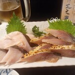 魚料理 芝文 - 鰆のタタキと鯖の燻製