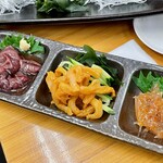 四ツ木製麺所 - 珍味３点盛