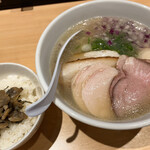 蛤麺しちり - 蛤麺しちり(特製蛤麺、貝のしぐれ煮ごはん(小))