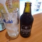 立飲みカドクラ - 2013.08 まずはホッピーセット。通常３５０円、つまみ三点セット２５０円と一緒なら２５０円になります。