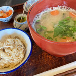 Yoshidaya - だこ汁定食 だこ汁と季節のきのこご飯