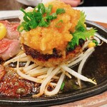 Karada Omoi No Niku Dainingu Tetsushige - ハンバーグコンビ(スライスステーキ、おろしレモン醤油ソース)_¥1,800