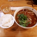 Toushoumensou Karaya - 麻辣刀削麺８８０円＋無料半ライス