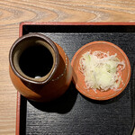 Jikasei Men Juuwari Soba To Jizake Akebonoya - 常陸秋蕎麦 十割せいろ ¥1,628 の薬味、つゆ