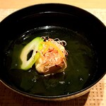 Sakana Motoshi - 椀替りは鯛の葛打ち、若芽、小メロン