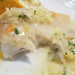 キッチン ブルー グローブ - クラムチャウダーソースは、たっぷりあります