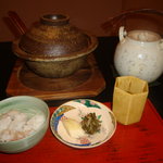 和ごころ 泉 - 小芋とみょうがの土鍋ご飯＋お新香