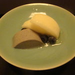 和ごころ 泉 - 幸水とゴマムースとブルーベリーのブランデーゼリー寄せ