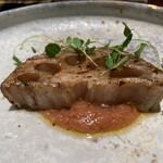 薪炭まだら - 【酸】梅レンコン、ありそうでわ中々食べられない料理