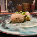 薪炭まだら - 【歩】伝助アナゴと焼きナスがメインの料理