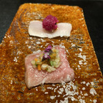 薪炭まだら - 【鮨】宮崎牛の薪焼きと野菜のピクルス