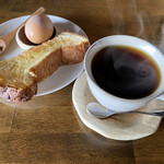 天気輪の柱 - ホットコーヒーと、サービスモーニング。