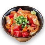 魚介6種の海鮮づけ丼（あったかごはん）