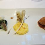 リストランテ　ウミリア - 麦イカ、白アスパラ、カニ団子