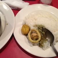 紅花別館 - カレーの具材（イカ、ホタテ、ジャガイモ他）