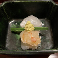 松川 - 伊勢海老昆布締め、淡路産あまてカレイ