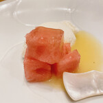 蕎麦割烹  倉田 - 小玉スイカ&バニラアイスクリーム