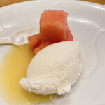 蕎麦割烹  倉田 - 小玉スイカ&バニラアイスクリーム