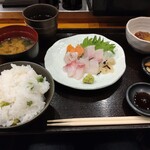 いちえ - 朝定食　お造りと豆ごはん